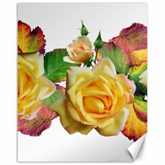 Flowers Roses Autumn Leaves Canvas 16  X 20  by Pakrebo