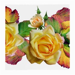 Flowers Roses Autumn Leaves Medium Glasses Cloth (2 Sides) by Pakrebo