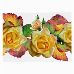 Flowers Roses Autumn Leaves Large Glasses Cloth by Pakrebo