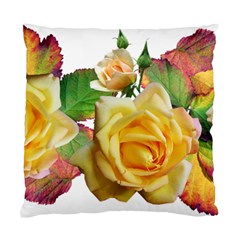 Flowers Roses Autumn Leaves Standard Cushion Case (two Sides) by Pakrebo