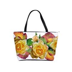 Flowers Roses Autumn Leaves Classic Shoulder Handbag by Pakrebo