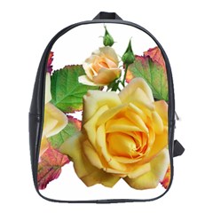 Flowers Roses Autumn Leaves School Bag (large) by Pakrebo