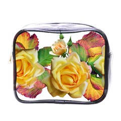 Flowers Roses Autumn Leaves Mini Toiletries Bag (one Side) by Pakrebo