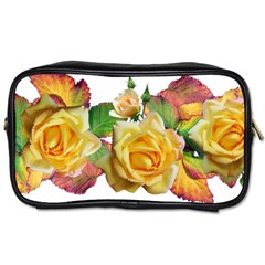 Flowers Roses Autumn Leaves Toiletries Bag (one Side) by Pakrebo