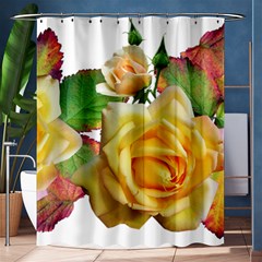 Flowers Roses Autumn Leaves Shower Curtain 60  X 72  (medium)  by Pakrebo