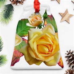 Flowers Roses Autumn Leaves Ornament (bell) by Pakrebo