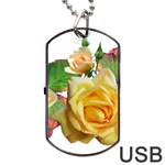 Flowers Roses Autumn Leaves Dog Tag USB Flash (Two Sides) Front