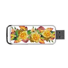 Flowers Roses Autumn Leaves Portable Usb Flash (one Side) by Pakrebo