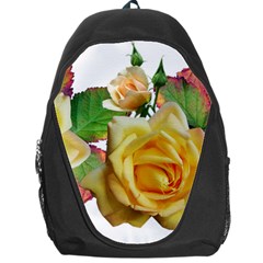 Flowers Roses Autumn Leaves Backpack Bag by Pakrebo