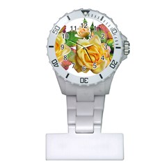 Flowers Roses Autumn Leaves Plastic Nurses Watch by Pakrebo