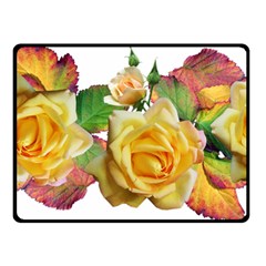 Flowers Roses Autumn Leaves Double Sided Fleece Blanket (small)  by Pakrebo