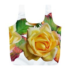 Flowers Roses Autumn Leaves Full Print Recycle Bag (l) by Pakrebo