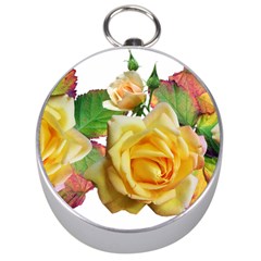 Flowers Roses Autumn Leaves Silver Compasses by Pakrebo