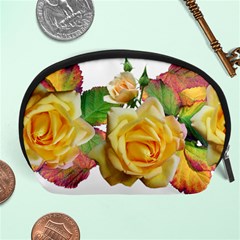 Flowers Roses Autumn Leaves Accessory Pouch (large) by Pakrebo