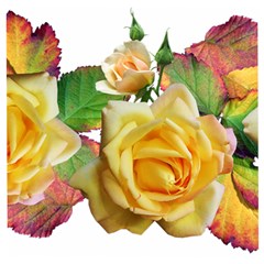 Flowers Roses Autumn Leaves Wooden Puzzle Square by Pakrebo