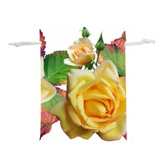 Flowers Roses Autumn Leaves Lightweight Drawstring Pouch (s) by Pakrebo