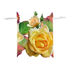 Flowers Roses Autumn Leaves Lightweight Drawstring Pouch (l) by Pakrebo