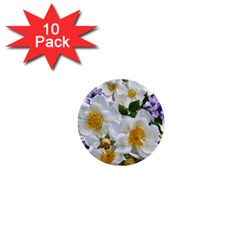 Flowers Roses White Mauve Babianas 1  Mini Buttons (10 pack) 