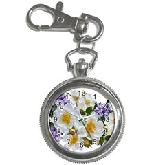 Flowers Roses White Mauve Babianas Key Chain Watches