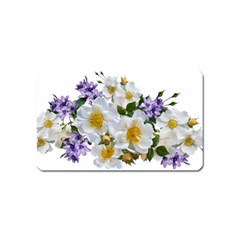 Flowers Roses White Mauve Babianas Magnet (Name Card)