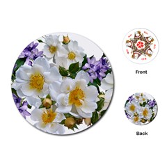 Flowers Roses White Mauve Babianas Playing Cards Single Design (round) by Pakrebo