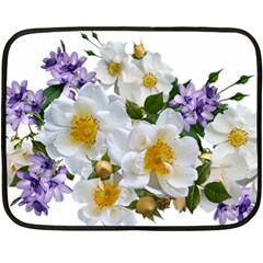 Flowers Roses White Mauve Babianas Fleece Blanket (Mini)