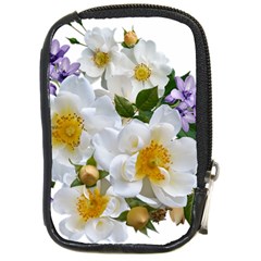 Flowers Roses White Mauve Babianas Compact Camera Leather Case