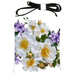 Flowers Roses White Mauve Babianas Shoulder Sling Bag