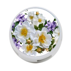 Flowers Roses White Mauve Babianas 4-Port USB Hub (One Side)