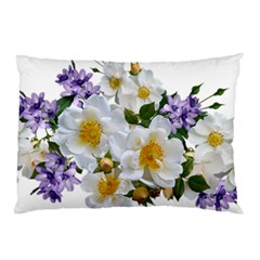 Flowers Roses White Mauve Babianas Pillow Case (Two Sides)