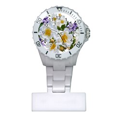 Flowers Roses White Mauve Babianas Plastic Nurses Watch