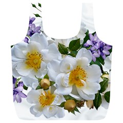 Flowers Roses White Mauve Babianas Full Print Recycle Bag (XL)