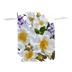 Flowers Roses White Mauve Babianas Lightweight Drawstring Pouch (M)