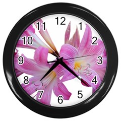 Lily Belladonna Easter Lily Wall Clock (black)