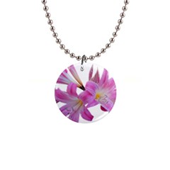 Lily Belladonna Easter Lily 1  Button Necklace by Pakrebo