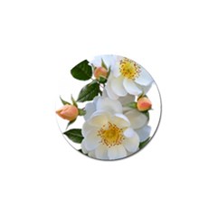 Roses Stamens Pollen Buds White Golf Ball Marker (10 Pack) by Pakrebo