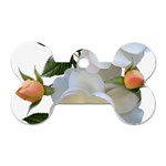 Roses Stamens Pollen Buds White Dog Tag Bone (Two Sides) Front