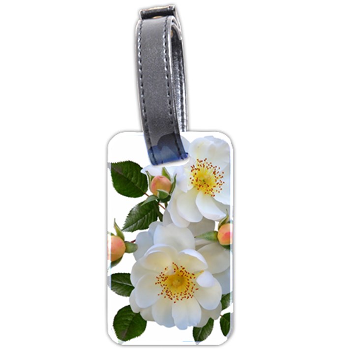 Roses Stamens Pollen Buds White Luggage Tag (two sides)