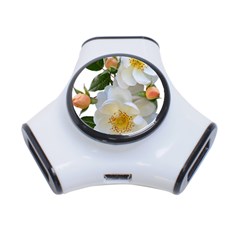 Roses Stamens Pollen Buds White 3-port Usb Hub by Pakrebo