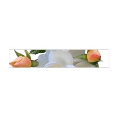 Roses Stamens Pollen Buds White Flano Scarf (mini) by Pakrebo