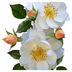 Roses Stamens Pollen Buds White Wooden Puzzle Square by Pakrebo