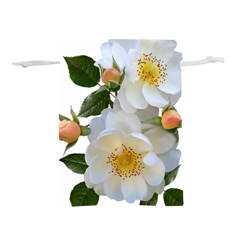 Roses Stamens Pollen Buds White Lightweight Drawstring Pouch (s)