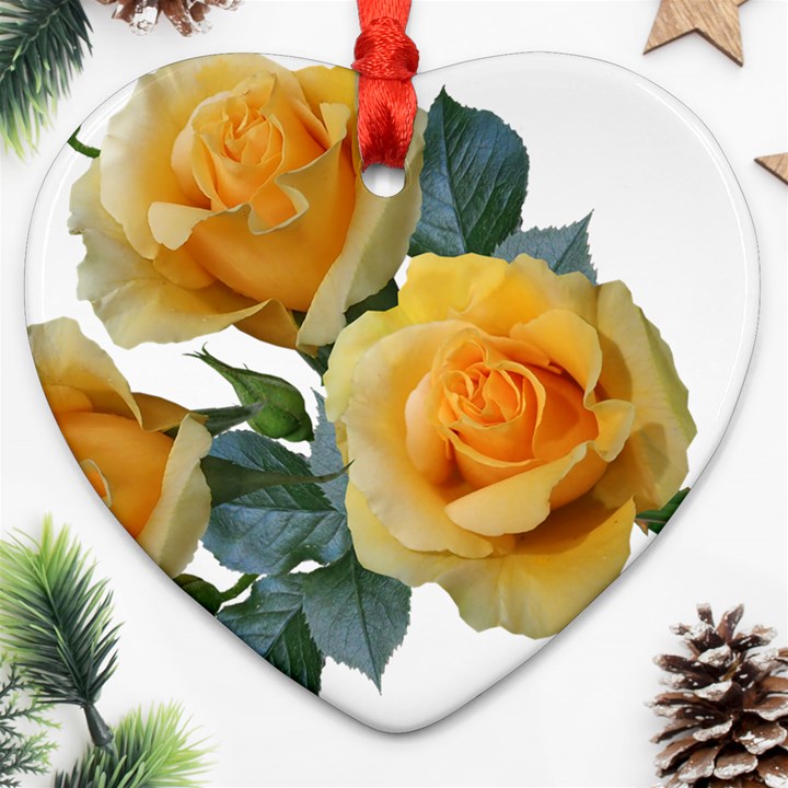 Roses Yellow Flowers Fragrant Ornament (Heart)