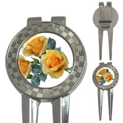 Roses Yellow Flowers Fragrant 3-in-1 Golf Divots by Pakrebo