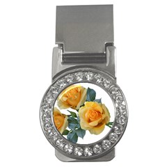 Roses Yellow Flowers Fragrant Money Clips (cz)  by Pakrebo