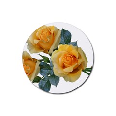 Roses Yellow Flowers Fragrant Rubber Coaster (round)  by Pakrebo