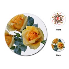 Roses Yellow Flowers Fragrant Playing Cards Single Design (round) by Pakrebo