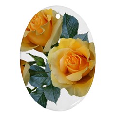 Roses Yellow Flowers Fragrant Oval Ornament (two Sides) by Pakrebo