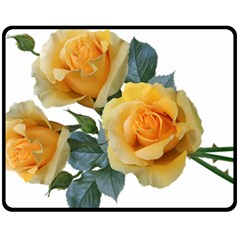 Roses Yellow Flowers Fragrant Fleece Blanket (medium)  by Pakrebo