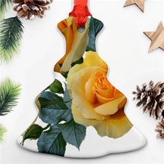 Roses Yellow Flowers Fragrant Christmas Tree Ornament (two Sides)